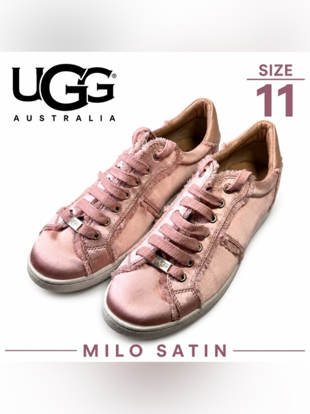UGG Australia Milo Satin Pink Sneakers – Women’s Size 11